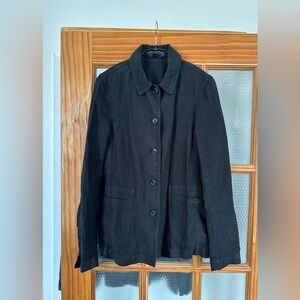 Peruvian Connection Black Linen Shacket XS